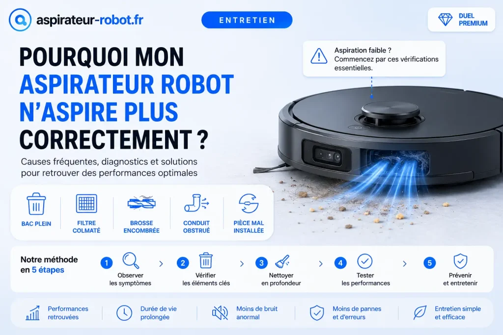 Pourquoi mon aspirateur robot n’aspire plus correctement ?