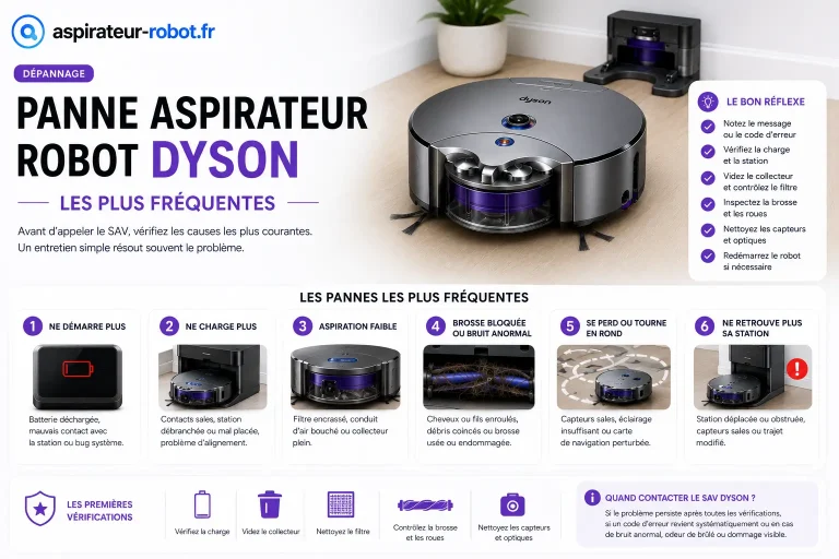 aspirateur robot Dyson est en panne