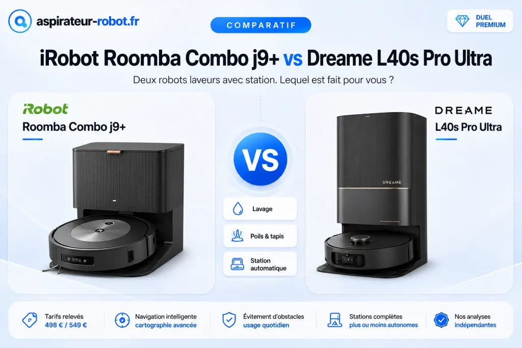 iRobot Roomba Combo j9+ vs Dreame L40s Pro Ultra